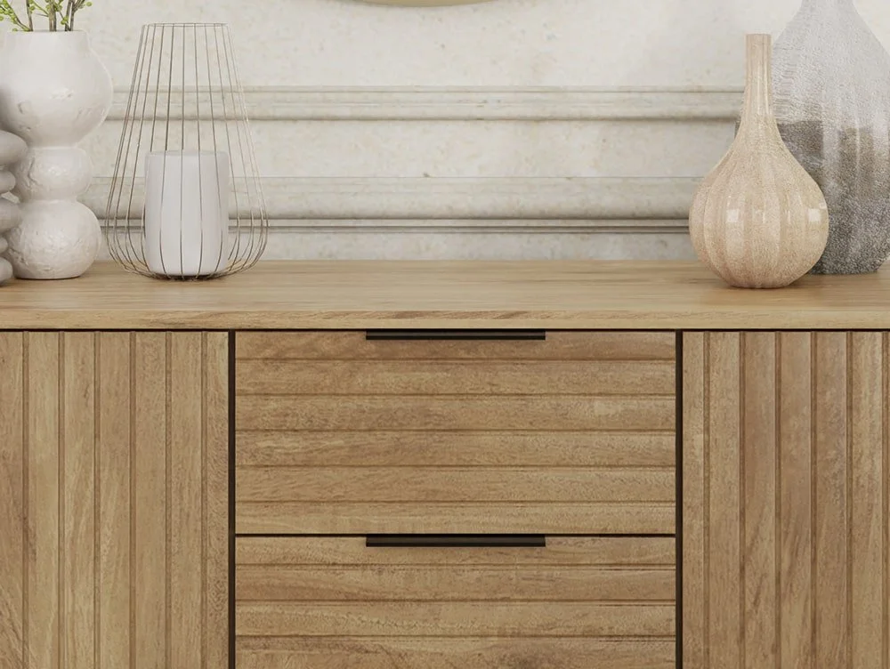 GFW GFW Nervata Oak 2 Door 3 Drawer Sideboard