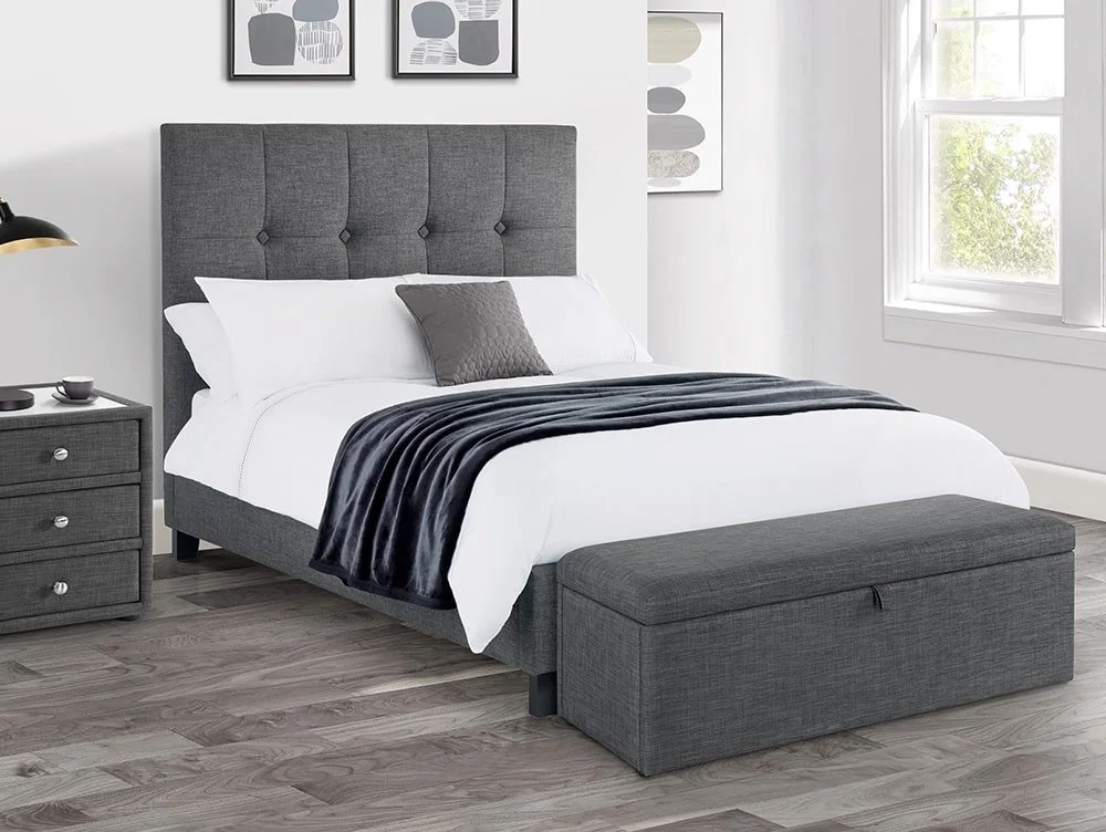 Julian Bowen Julian Bowen Sorrento 6ft Super King Size Slate Grey Linen Fabric Bed Frame