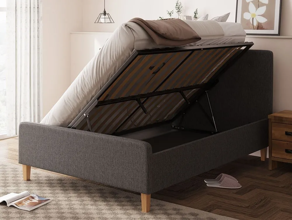 GFW GFW Ashbourne 4ft6 Double Dark Grey Fabric Ottoman Bed Frame