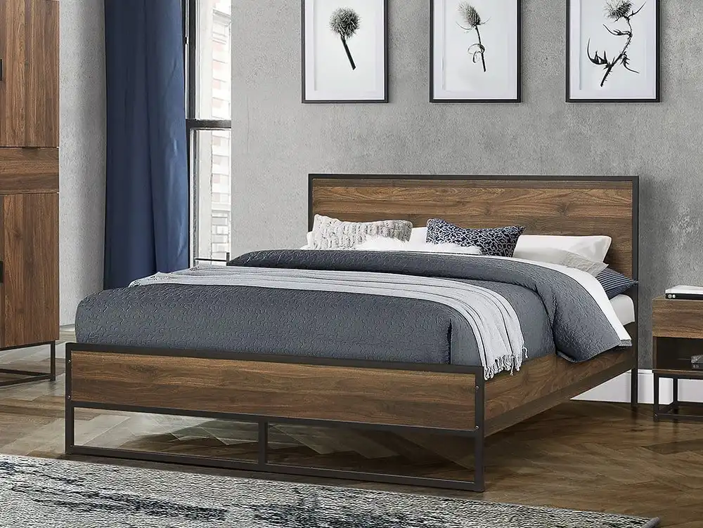 Birlea Furniture & Beds Birlea Houston 4ft Small Double Walnut Effect Bed Frame