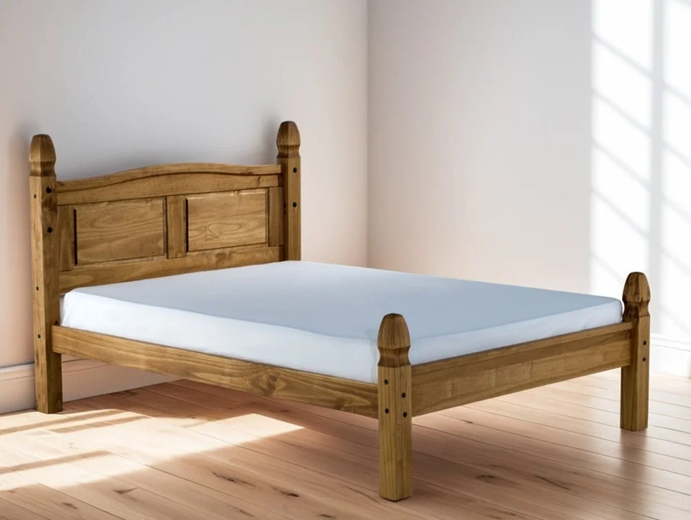 Birlea Furniture & Beds Birlea Corona 5ft King Size Waxed Pine Wooden Bed Frame (Low Footend)