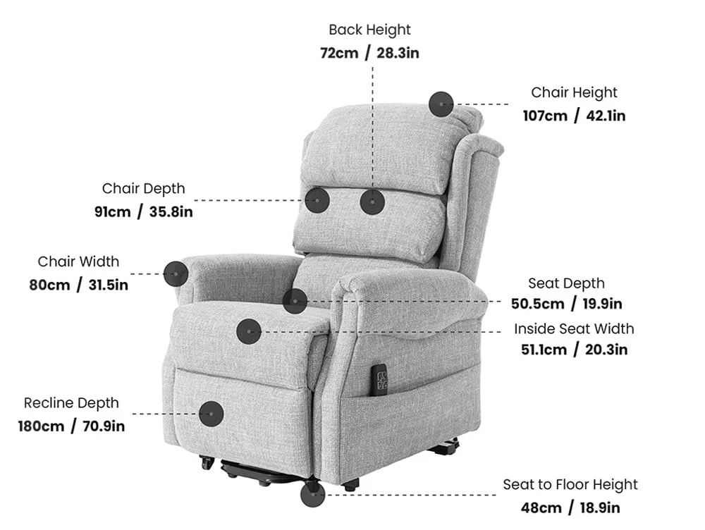 ASC ASC Leven Dual Motor Fabric Riser Recliner Chair