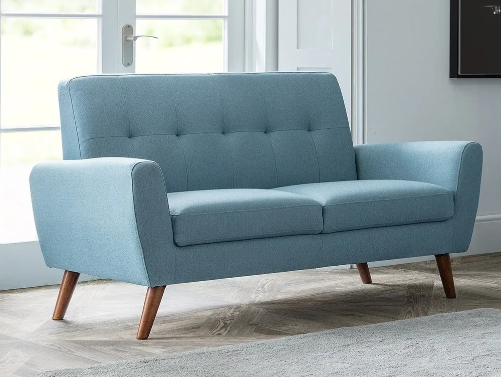 Julian Bowen Julian Bowen Monza Blue Linen 2 Seater Sofa