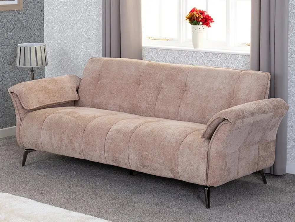 Seconique Seconique Amalfi Champagne Fabric 3 Seater Sofa