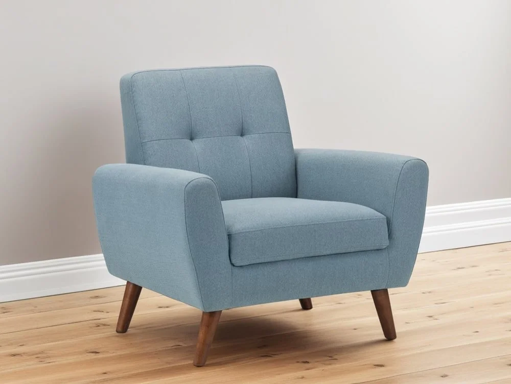 Julian Bowen Julian Bowen Monza Blue Linen Armchair