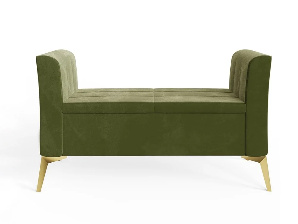 GFW GFW Pettine Green Fabric Upholstered Ottoman Storage Bench