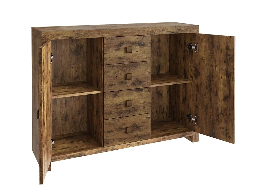 GFW GFW Jakarta Mango Wood Effect 2 Door 4 Drawer Sideboard