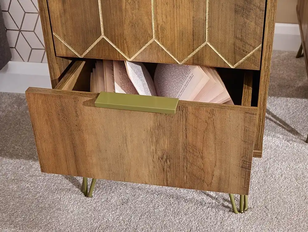 GFW GFW Orleans Mango Effect 2 Drawer Bedside Cabinet