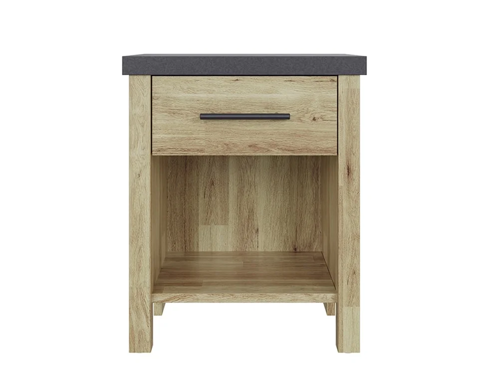 GFW GFW Cascina Oak and Grey 1 Drawer Bedside Table