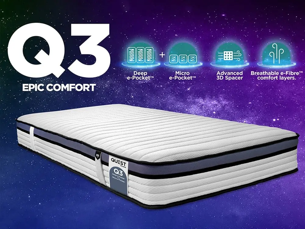 Jay-Be Jay-Be QUEST Q3 3ft Single Hybrid e-Pocket Eco-Friendly Children's Mattress in a Box