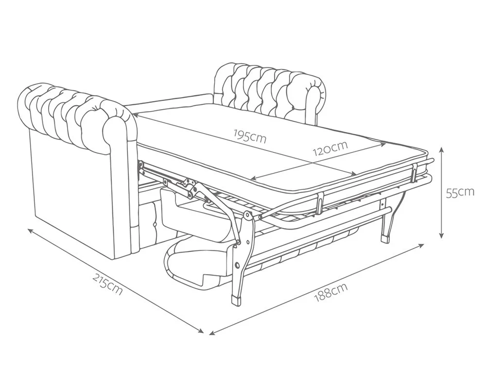 Jay-Be Jay-Be Chesterfield 2 Seater Sofa Bed