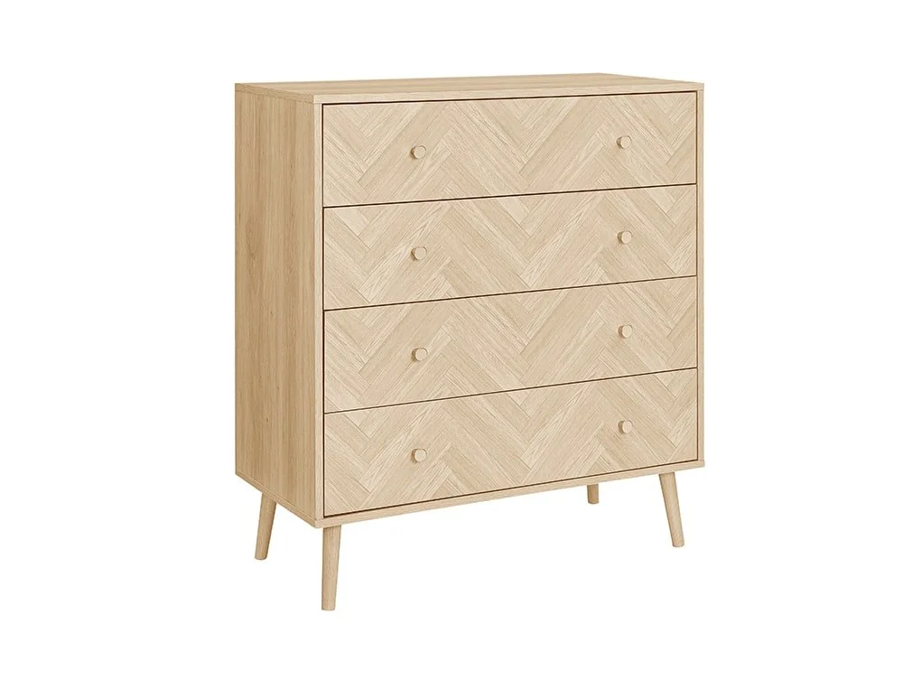 Birlea Furniture & Beds Birlea Herringford Light Oak 4 Drawer Chest of Drawers