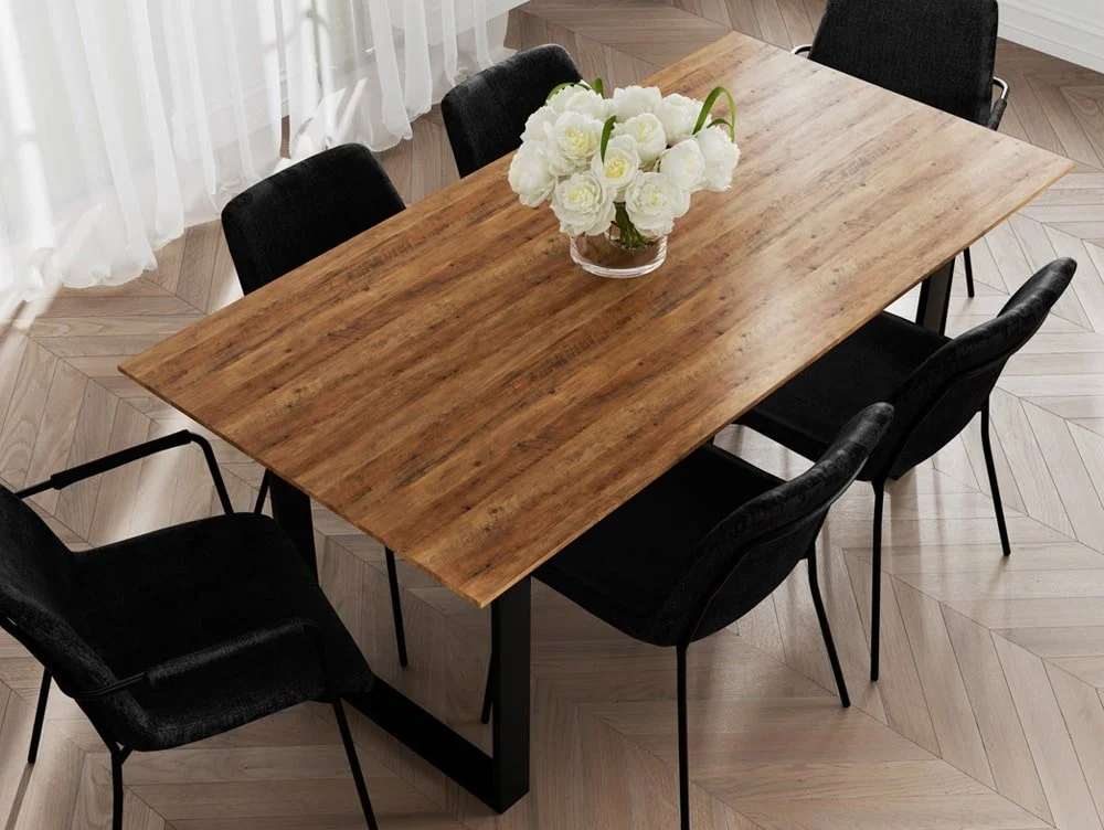 LPD LPD Antibes 180cm Russet and Black Wooden Dining Table