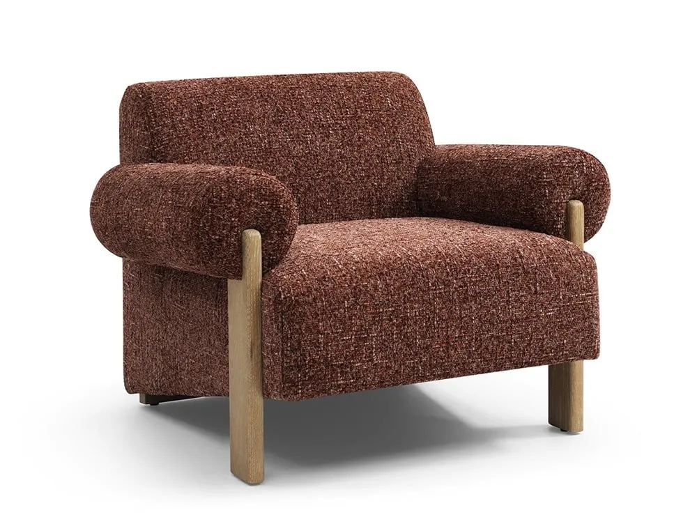 Kyoto Kyoto Arlo Ruby Chenille and Oak Accent Chair