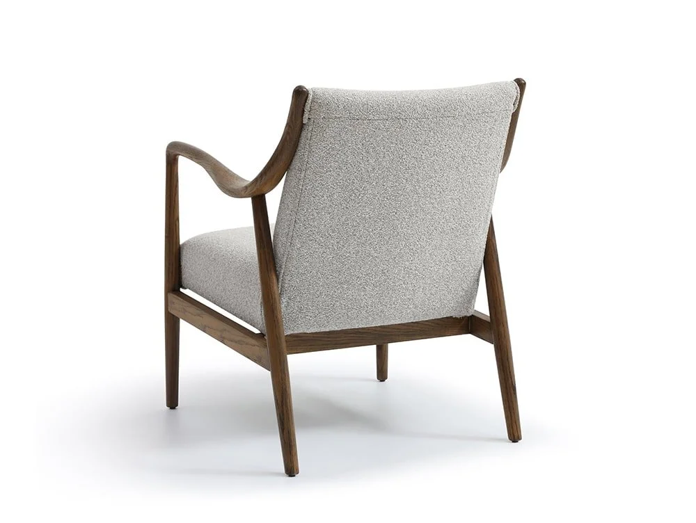 Kyoto Kyoto Tarquin Grey Boucle and Walnut Accent Chair