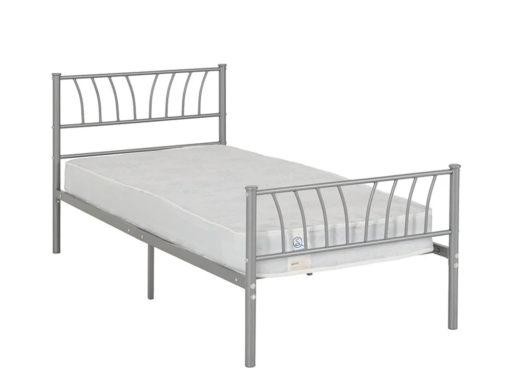 Seconique Seconique Harlow 3ft Single Silver Metal Bed Frame