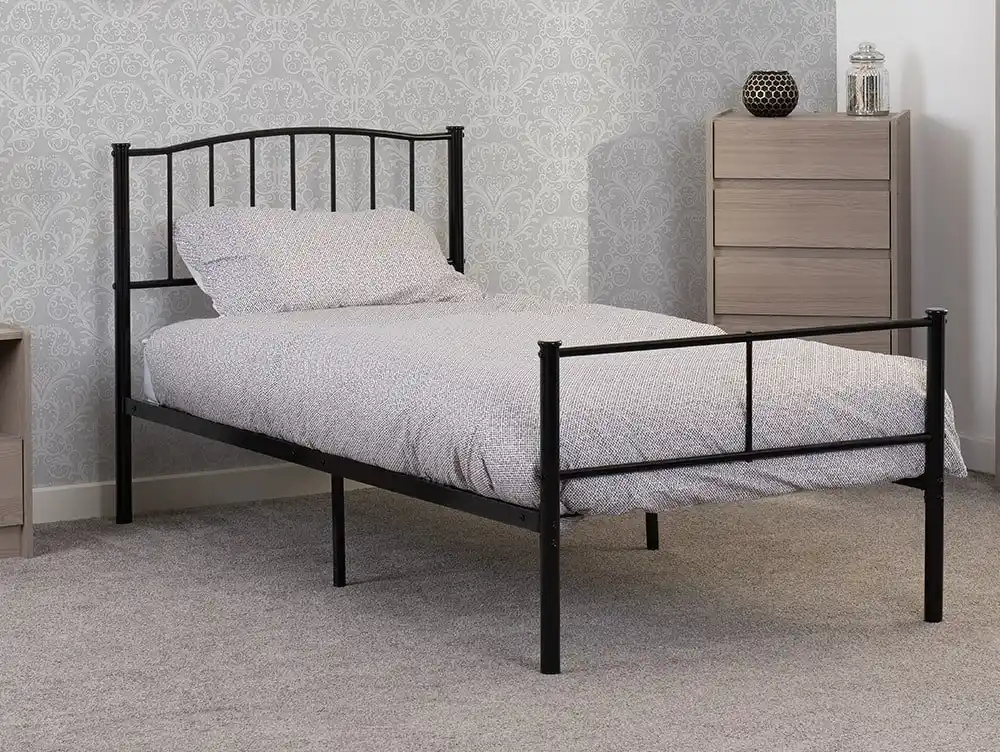 Seconique Seconique Newton 3ft Single Black Metal Bed Frame