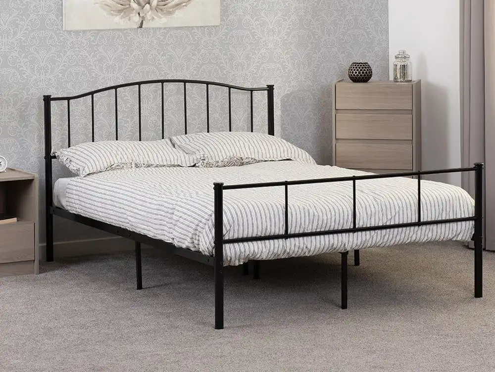 Seconique Seconique Newton 4ft6 Double Black Metal Bed Frame