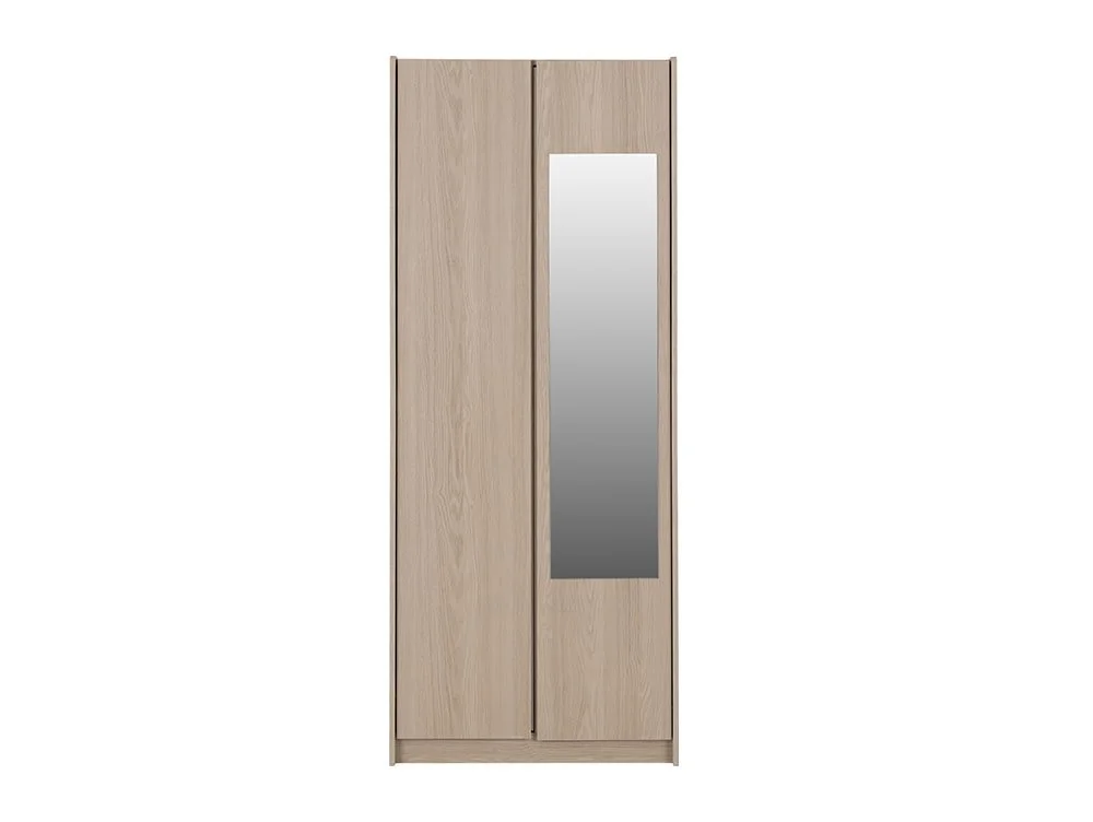 Seconique Seconique Paris Smoked Ash 2 Door Mirrored Wardrobe