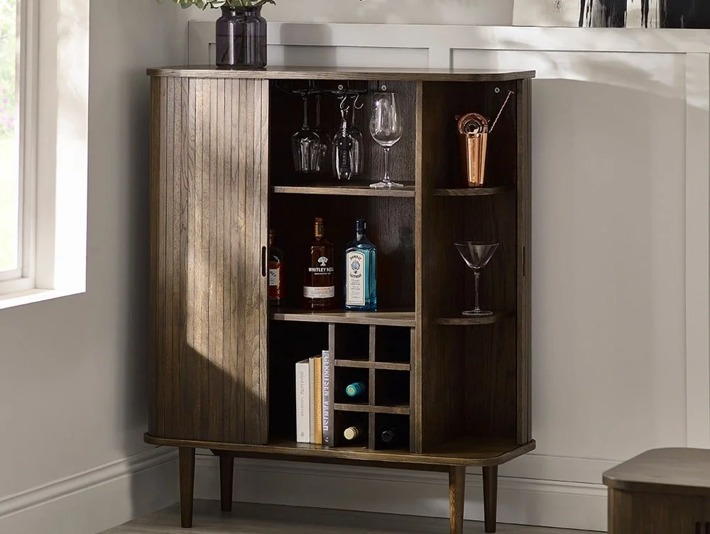 Julian Bowen Julian Bowen Arya Dark Oak 2 Door Wine Cabinet