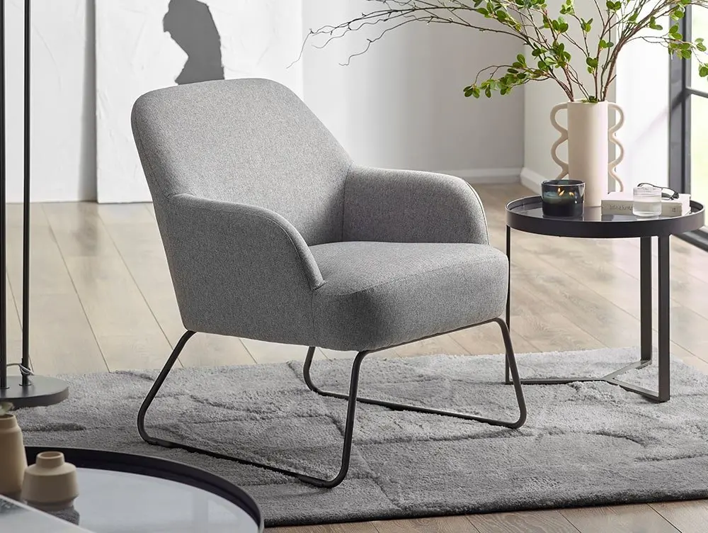 Julian Bowen Julian Bowen Davos Grey Fabric Accent Chair