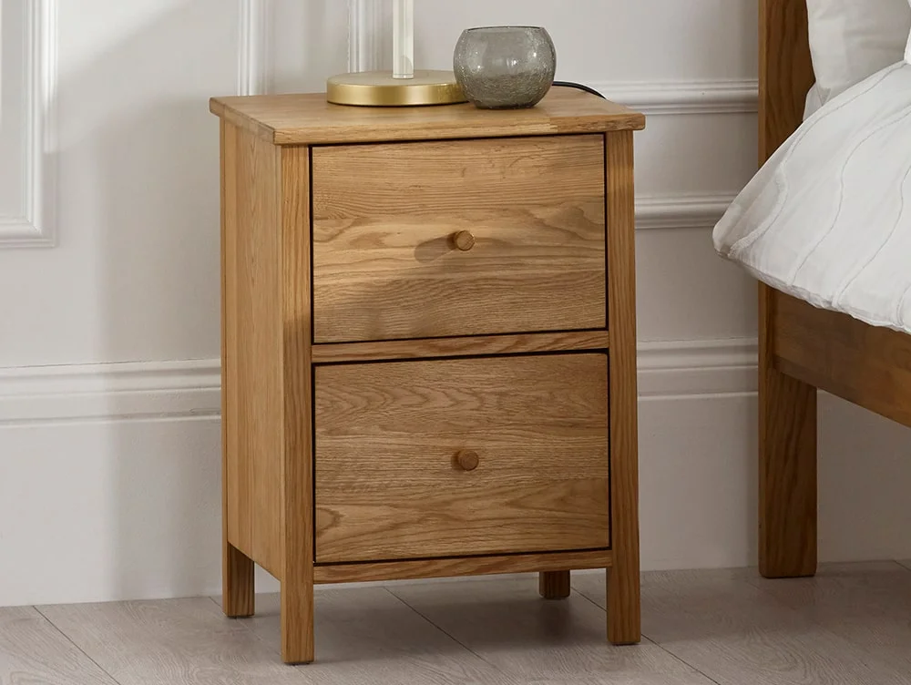 Julian Bowen Julian Bowen Coxmoor Oak 2 Drawer Bedside Table