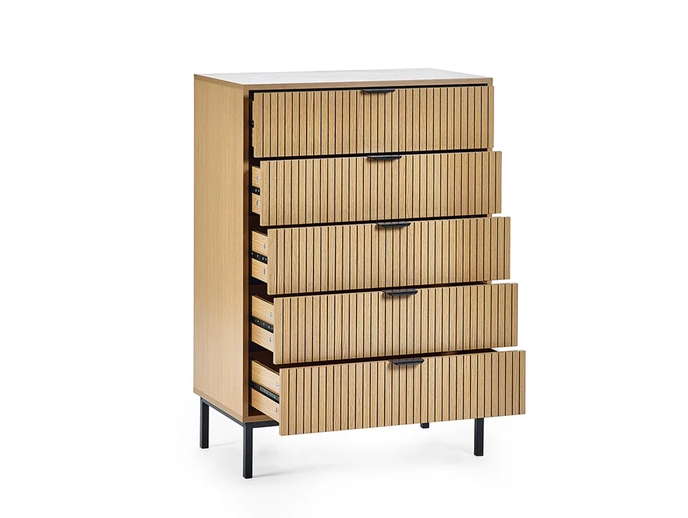 Julian Bowen Julian Bowen Sia Oak 5 Drawer Chest of Drawers