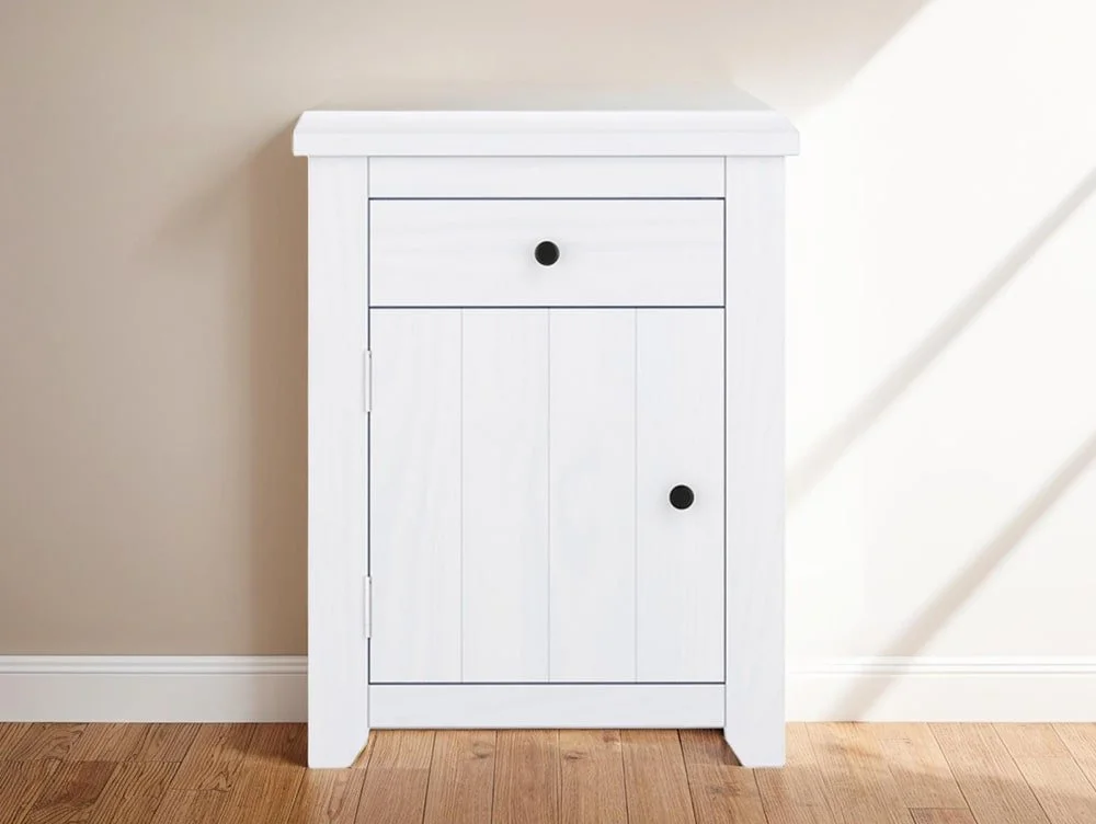 LPD LPD Havana White 1 Drawer Small Bedside Table