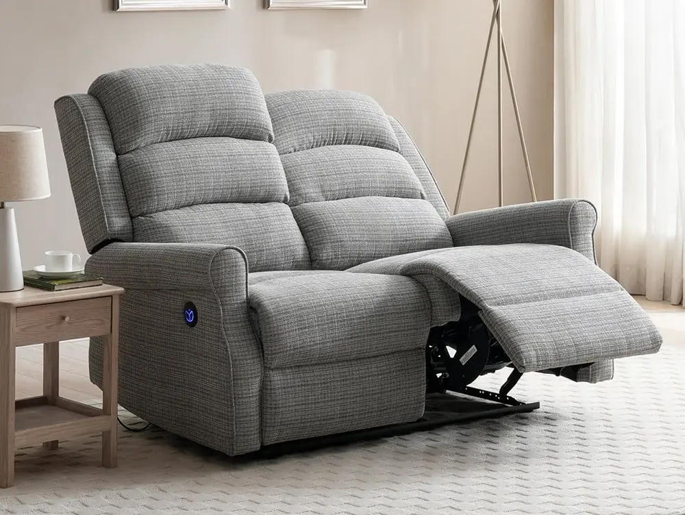 Kyoto Kyoto Baxter Grey Chenille 2 Seater Recliner Sofa