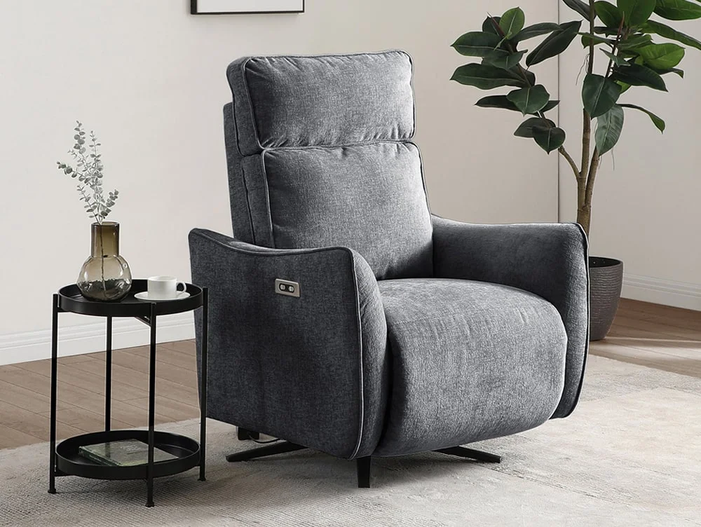 Kyoto Kyoto Finn Grey Chenille Recliner Chair