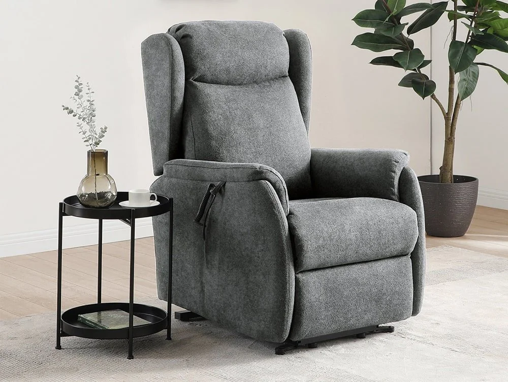 Kyoto Kyoto Fletcher Dual Motor Grey Fabric Riser Recliner Chair