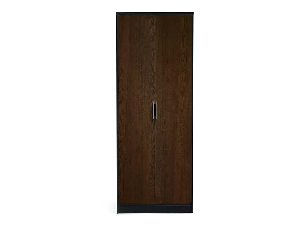 Julian Bowen Julian Bowen Alba Black and Walnut 2 Door Wardrobe