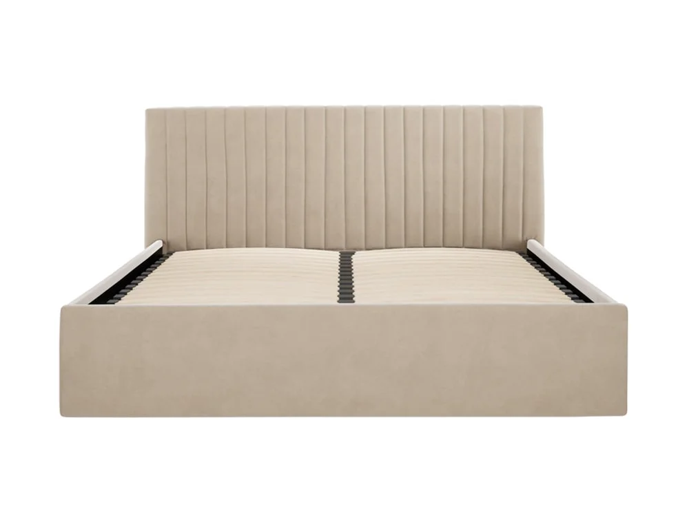 LPD LPD Berlin 4ft6 Double Beige Velvet Fabric Ottoman Bed Frame