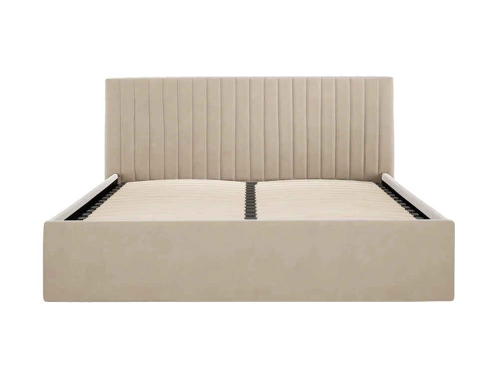 LPD LPD Berlin 6ft Super King Size Beige Velvet Fabric Ottoman Bed Frame