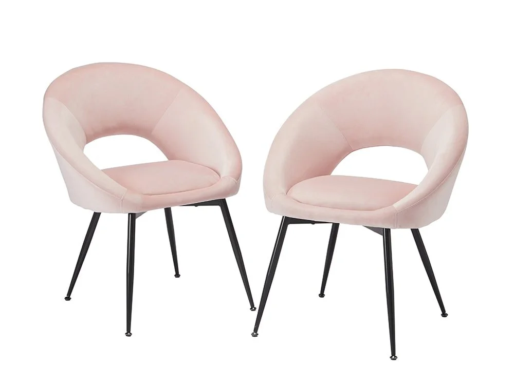 LPD LPD Lulu Set of 2 Pink Velvet Dining Chairs