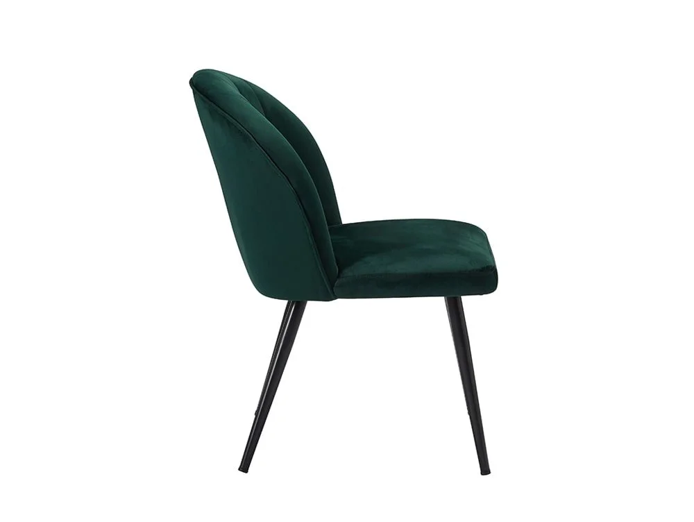 LPD LPD Orla Set of 2 Green Velvet Dining Chairs