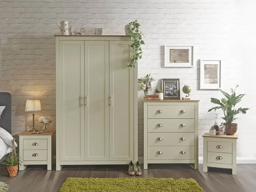 GFW Clearance - GFW Lancaster Cream and Oak 4 Piece Bedroom Furniture Package