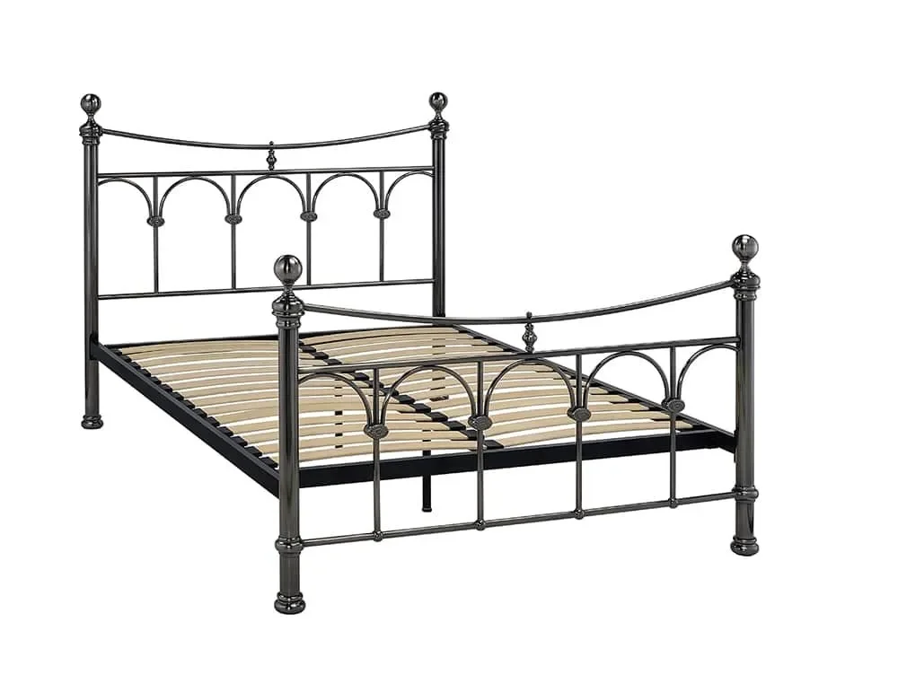 Limelight  Clearance - Limelight Gamma 5ft King Size Antique Nickel Metal Bed Frame