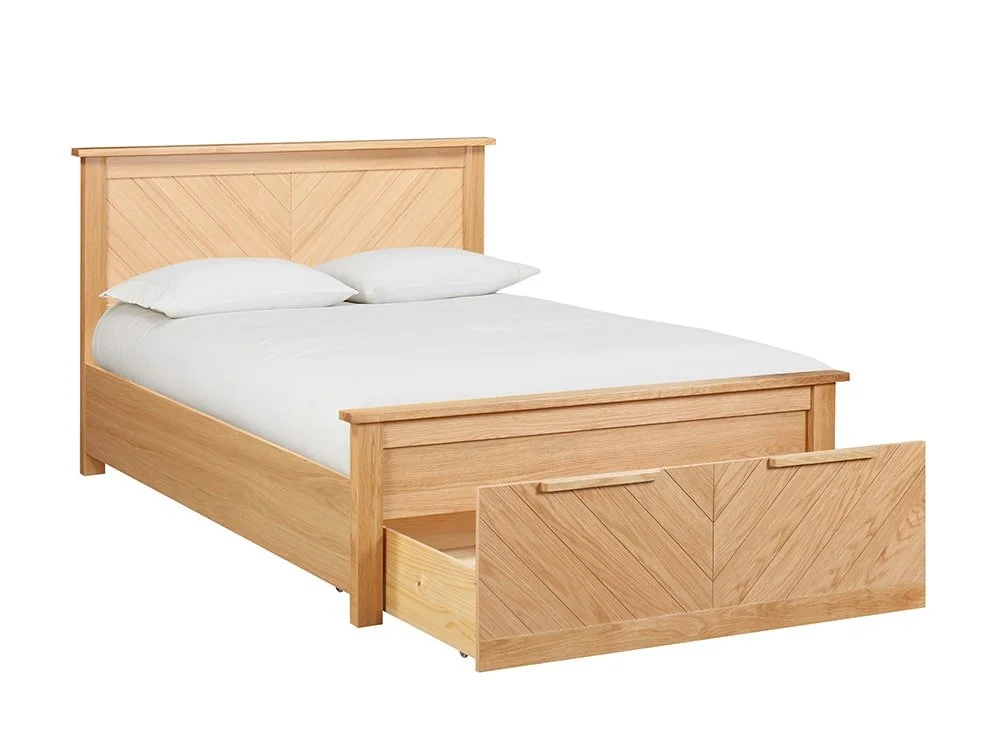 Limelight  Limelight Kenji 4ft6 Double Oak Wooden 1 Drawer Bed Frame