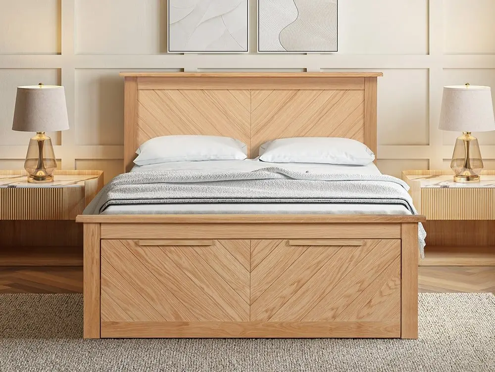 Limelight  Limelight Kenji 4ft6 Double Oak Wooden 1 Drawer Bed Frame