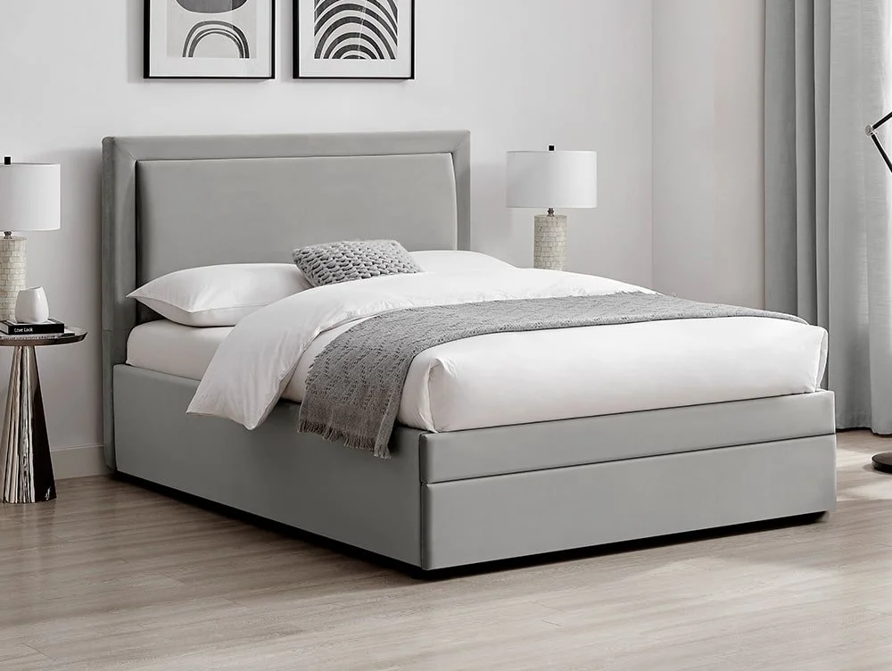 Limelight  Limelight Ursa 4ft6 Double Grey Velvet 1 Drawer Bed Frame