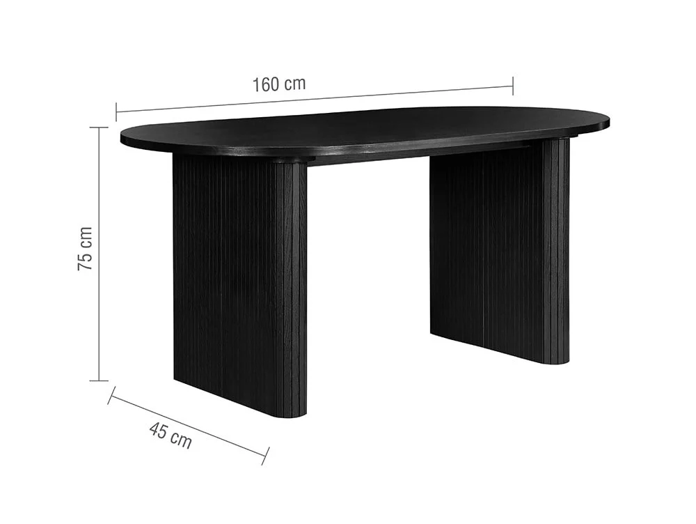 Birlea Furniture & Beds Birlea Axel 160cm Black Dining Table