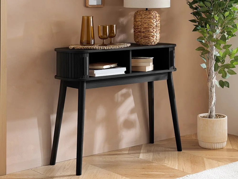 Birlea Furniture & Beds Birlea Axel Black Storage Console Table