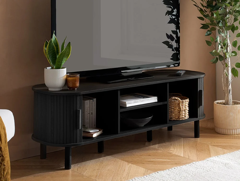 Birlea Furniture & Beds Birlea Axel Black 2 Door TV Cabinet