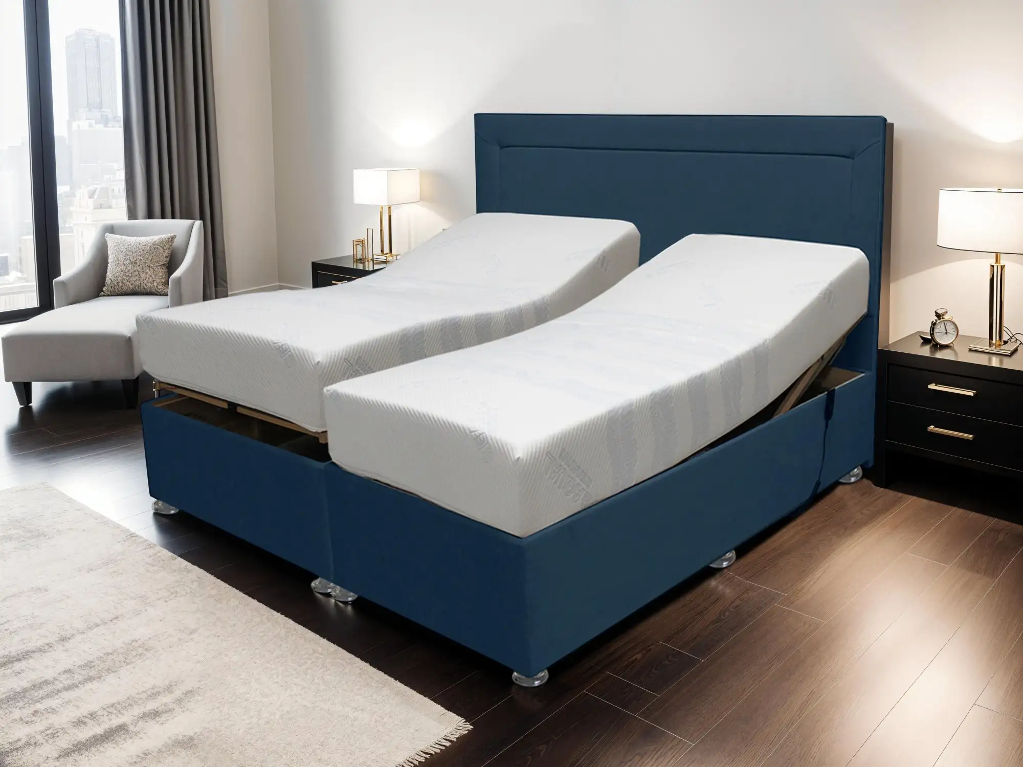 Komfi Komfi PureProfile Memory Pocket 1000  Electric Adjustable 6ft Super king Size Bed (2 x 3ft)