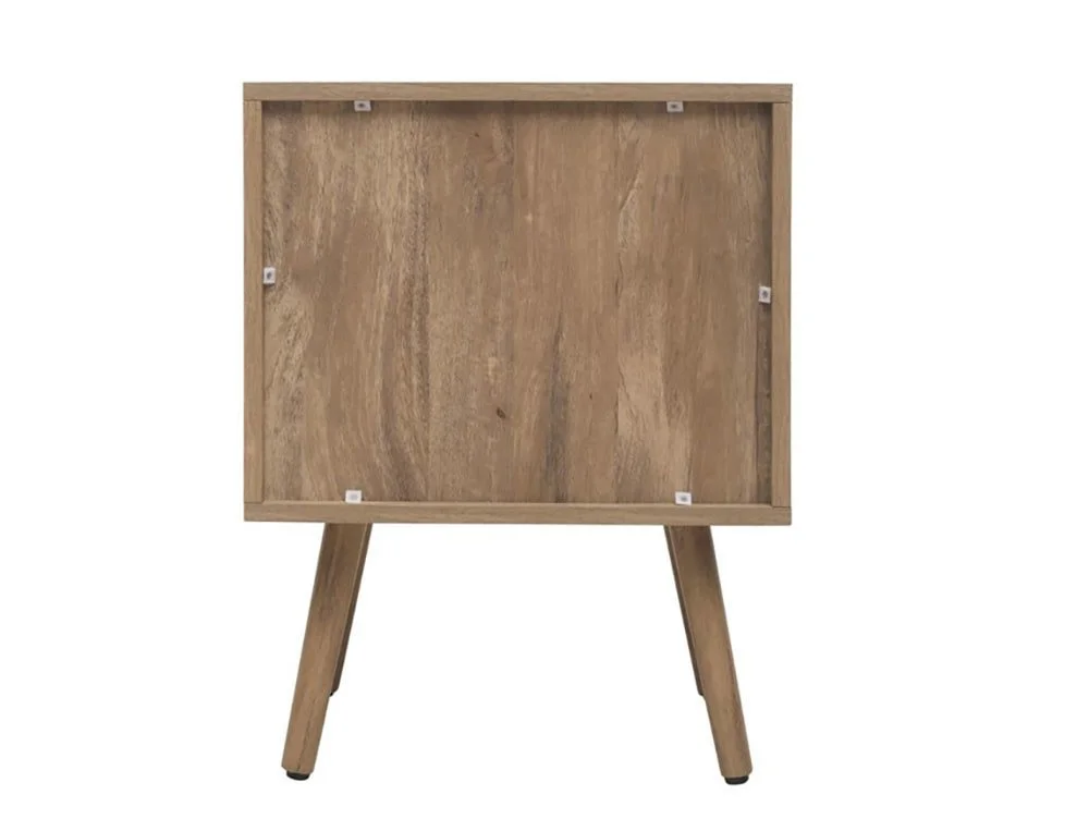 Birlea Furniture & Beds Birlea Noah Rattan and Oak 2 Drawer Bedside Table