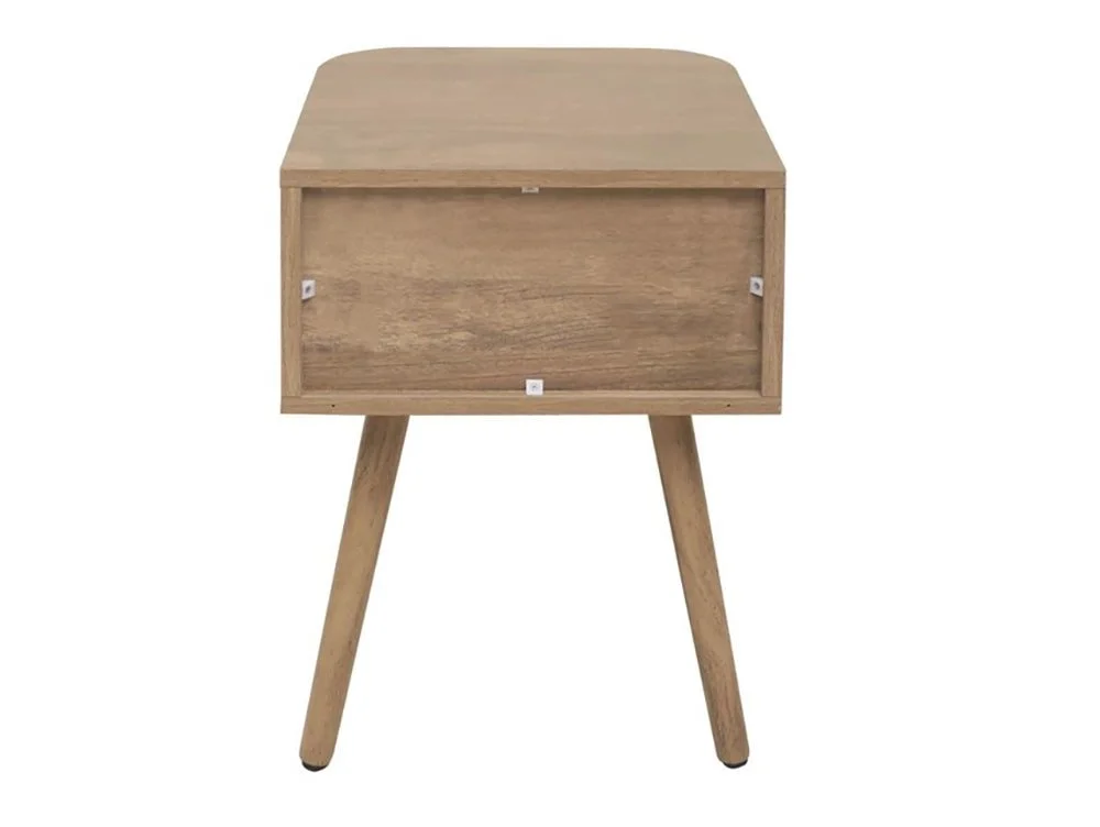 Birlea Furniture & Beds Birlea Noah Rattan and Oak 1 Drawer Bedside Table