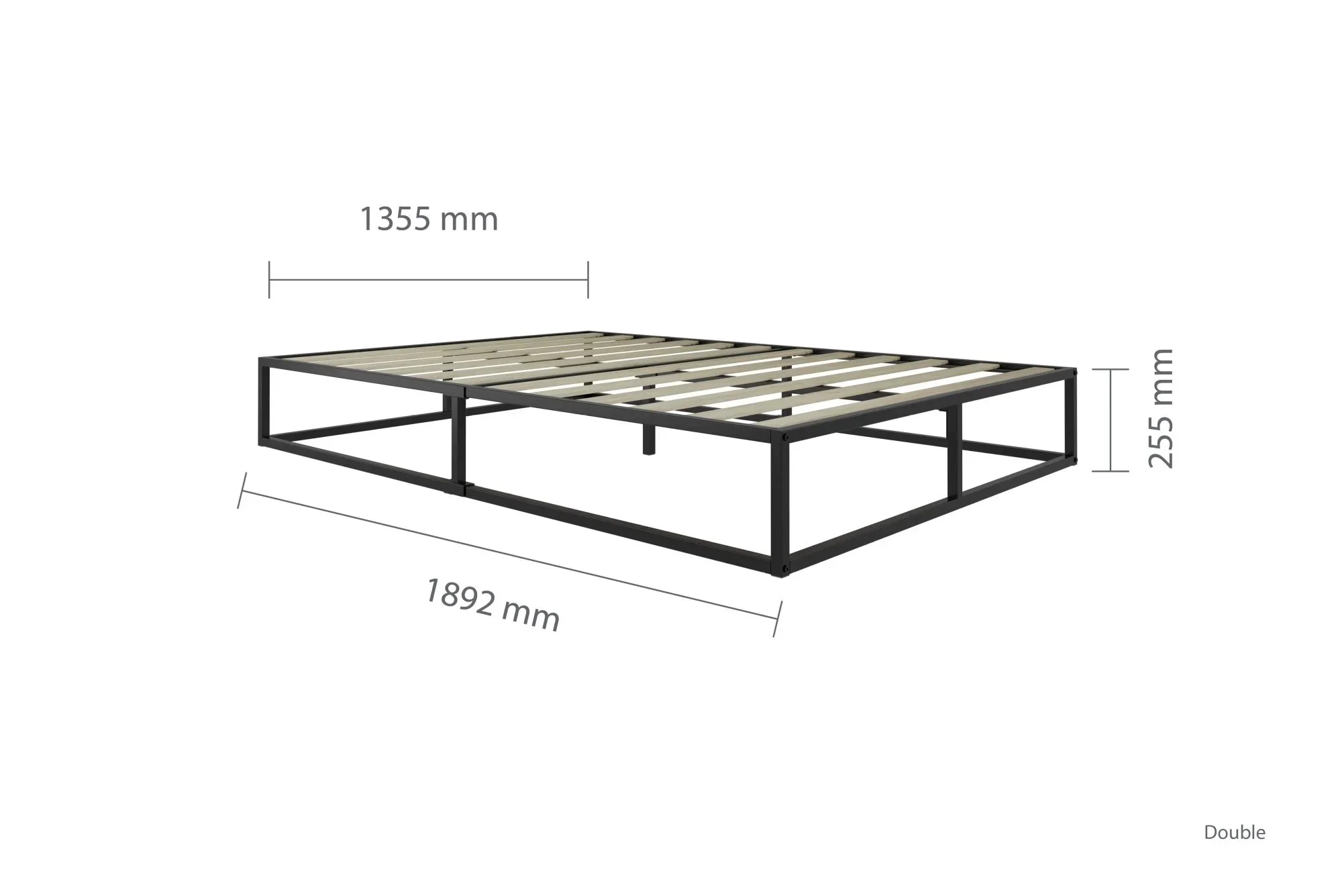 Birlea Furniture & Beds Clearance - Birlea Soho Platform 4ft6 Double Black Metal Bed Frame