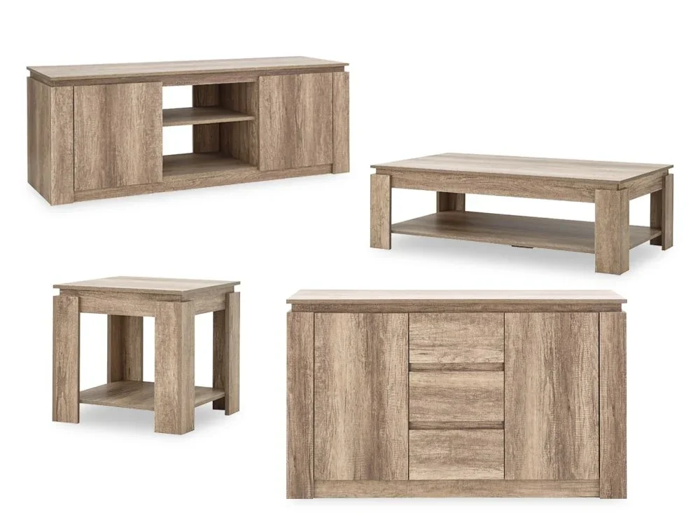 GFW Clearance - GFW Cartmel Knotty Oak 4 Piece Living Room Furniture Set