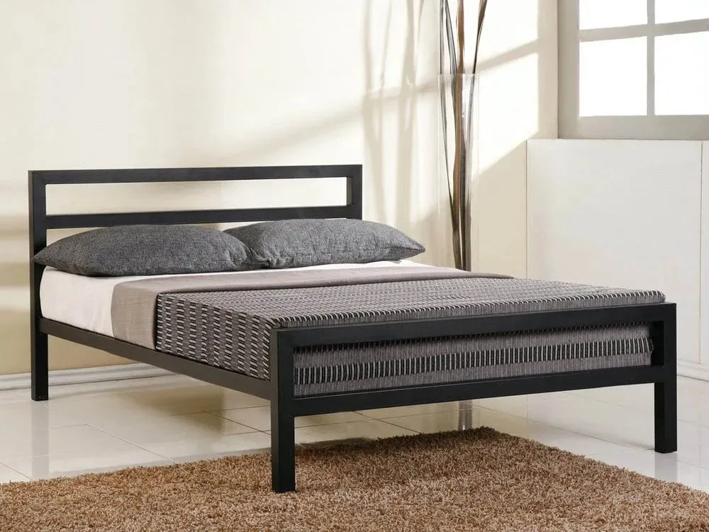 Time Living Clearance - Time Living City Block 4ft6 Double Black Metal Bed Frame